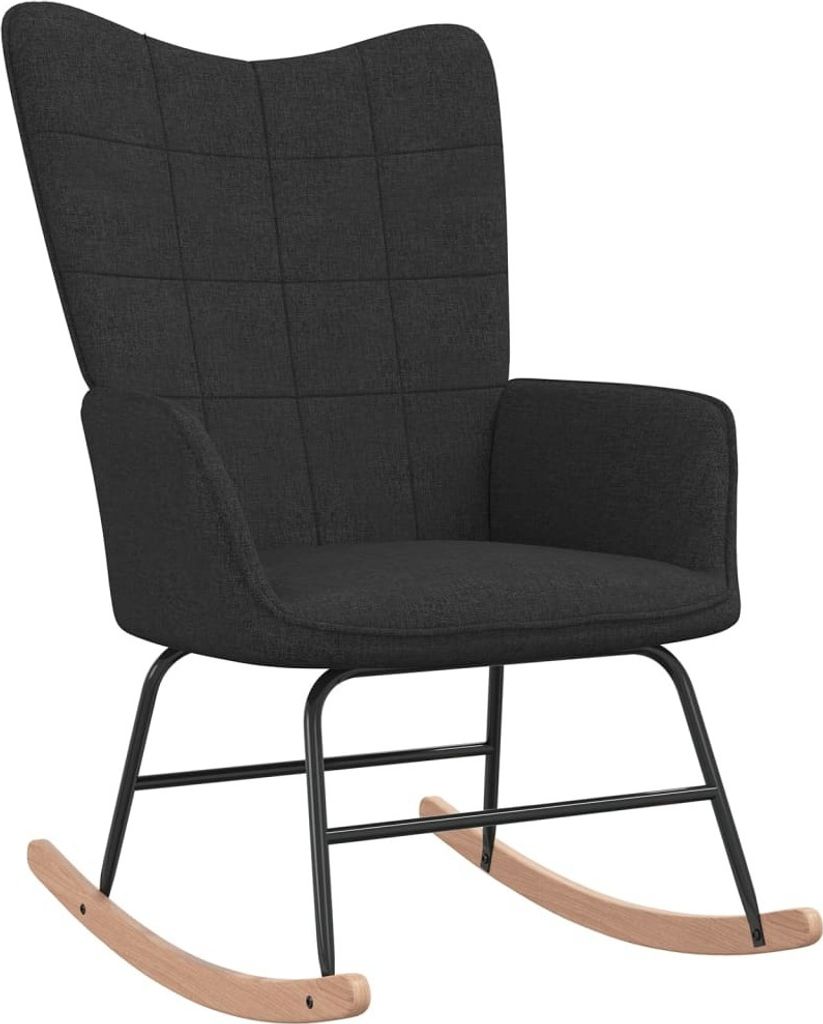 Möbel Schaukelstuhl Schwarz Stoff - Schaukelstühle CLORIS5521754