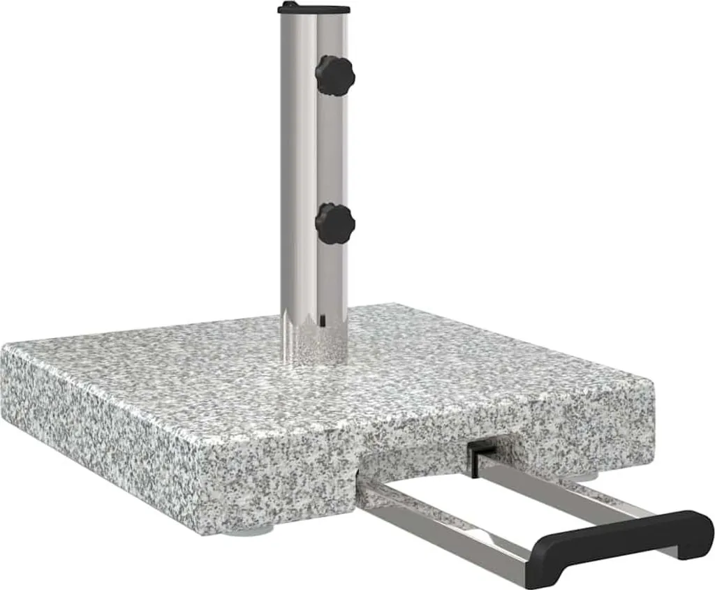 Base Quadrata per Ombrellone in Granito Grigio 41x41 cm | Design Moderno