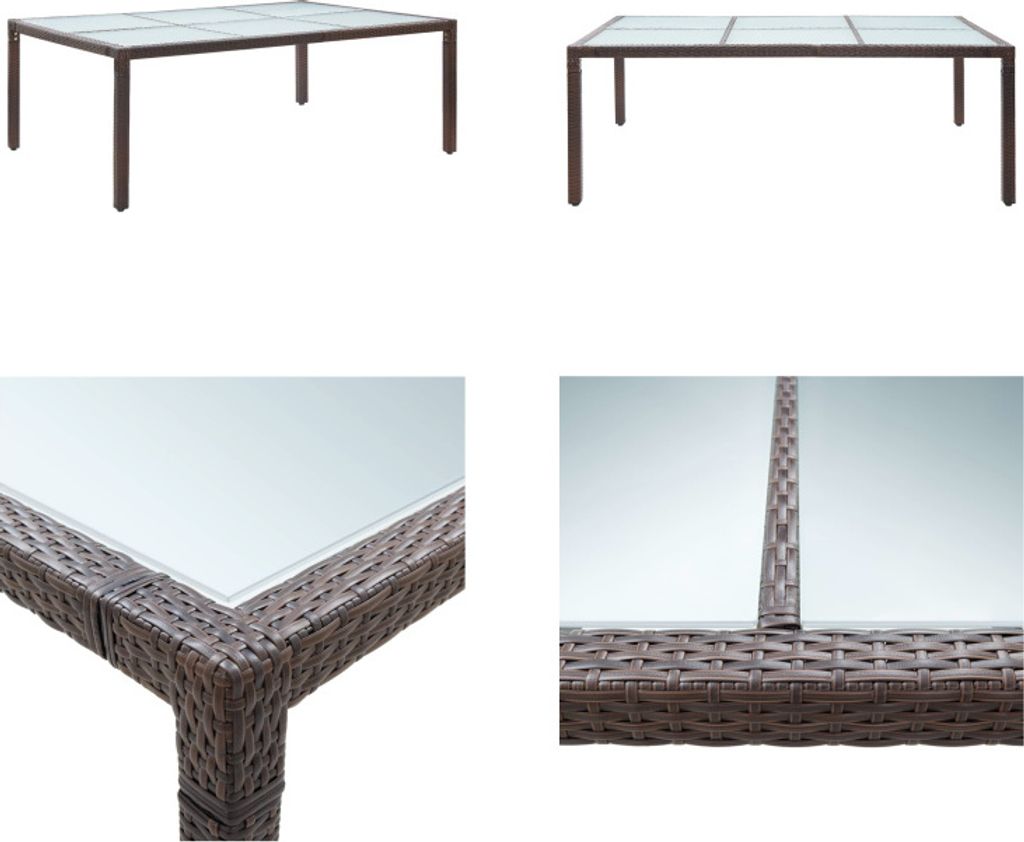 vidaXL Garten Esstisch Braun 200x150x74 cm Poly Rattan - Gartentisch - Gartentische - Outdoor-Tisch - Outdoor-Tische