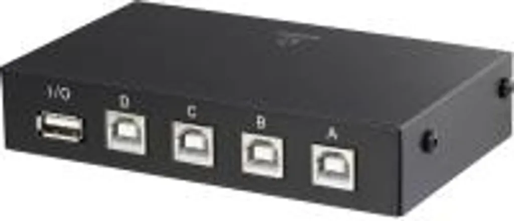 Switch USB 2.0 4 Vie Renkforce Nero | Commutatore Meccanico PC