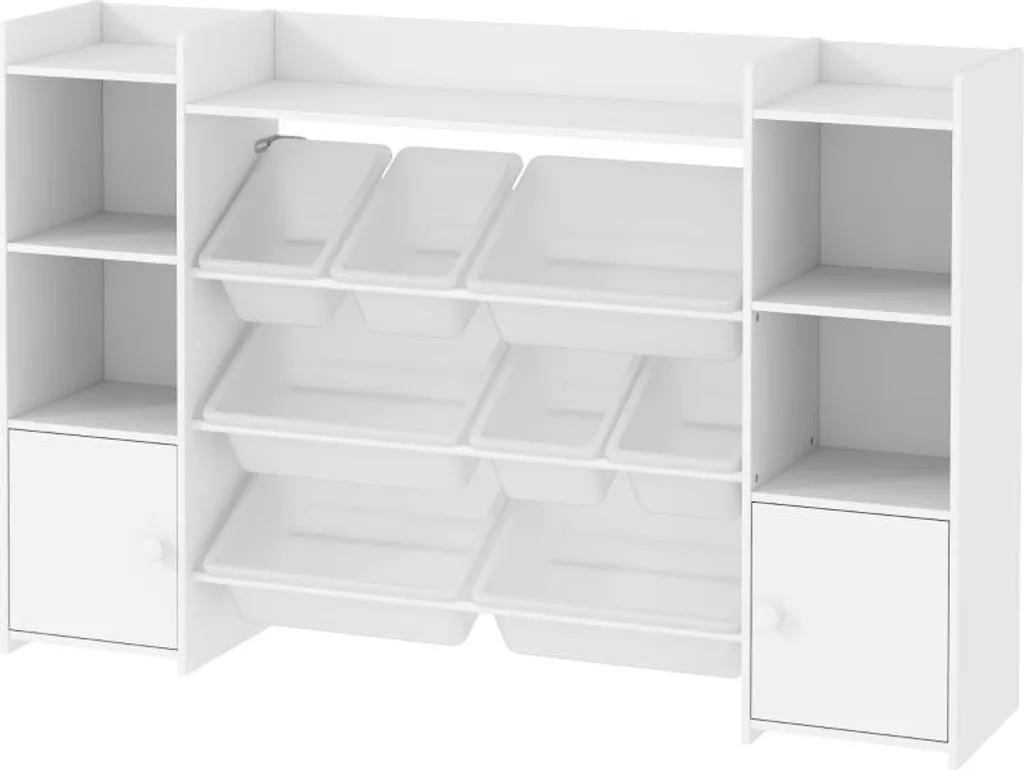 Étagère de rangement enfants Fortuna Lai avec 8 boîtes amovibles, blanc
