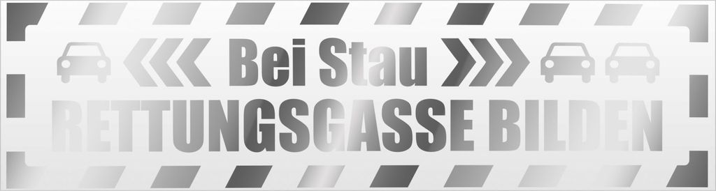 Kiwistar Rettungsgasse Stau gestreift Magnetschild Schild magnetisch - 30cm Chrom - Magnetfolie für Auto PKW Kfz