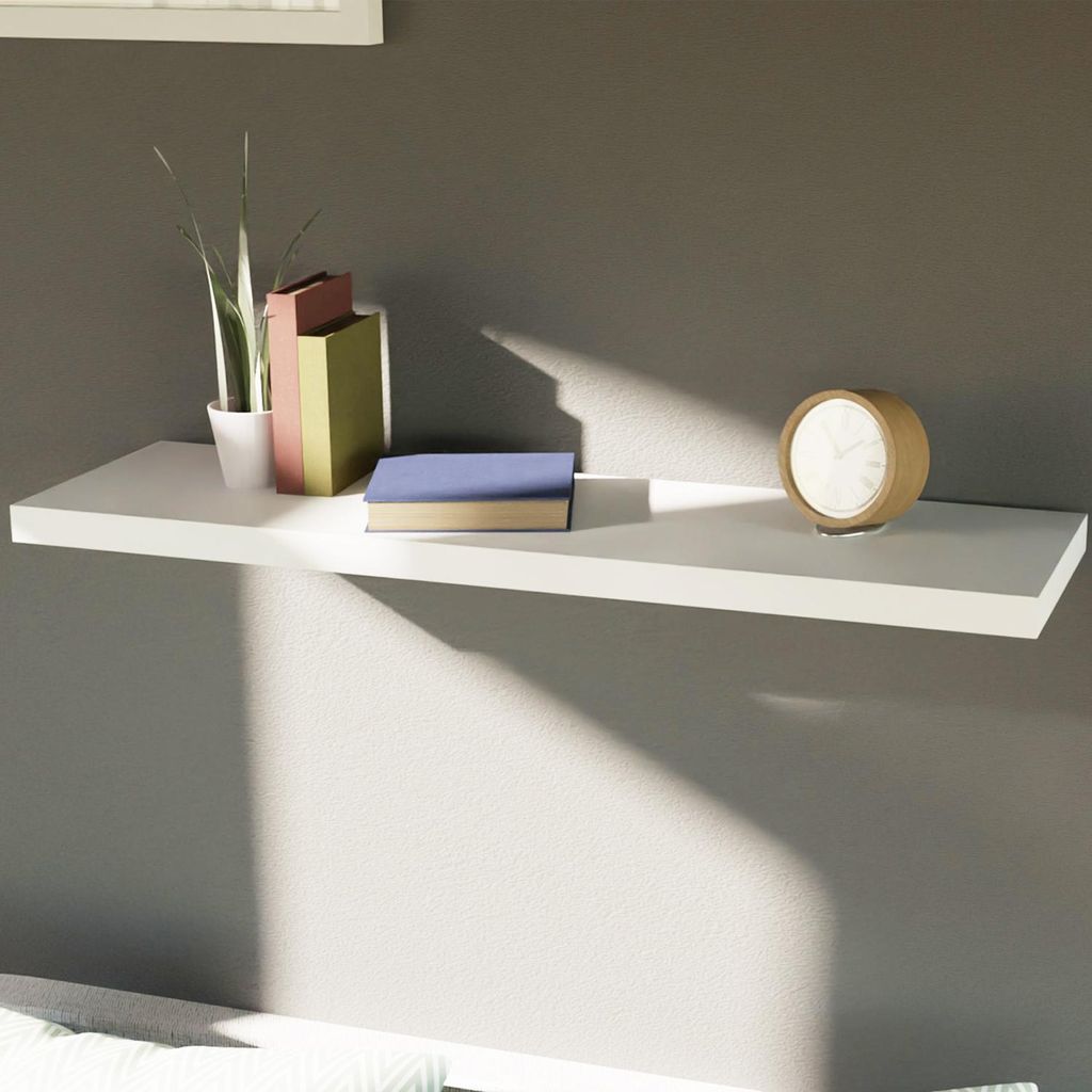 Tablette murale Étagère murale blanche 100cm MDF PVC Image du produit 