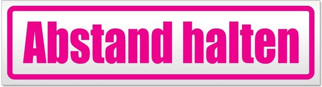 Kiwistar - Autoaufkleber - Pink - 45 x 12 cm - Abstand halten - Hinweis Aufkleber Sticker für Auto, Kfz, Fahrrad, PKW, LKW