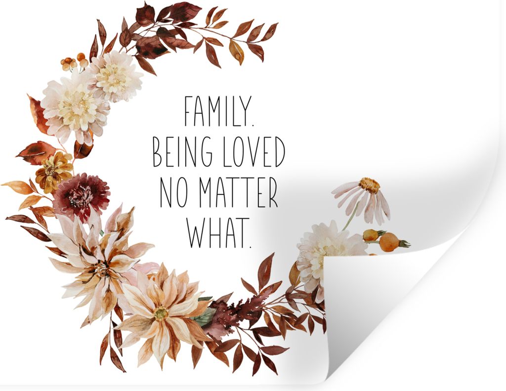 MuchoWow Wandtattoo Wandsticker Wandaufkleber Zitate - Sprichwörter - Familie, geliebt werden, egal was passiert 60x40 cm Selbstklebend und Repo...