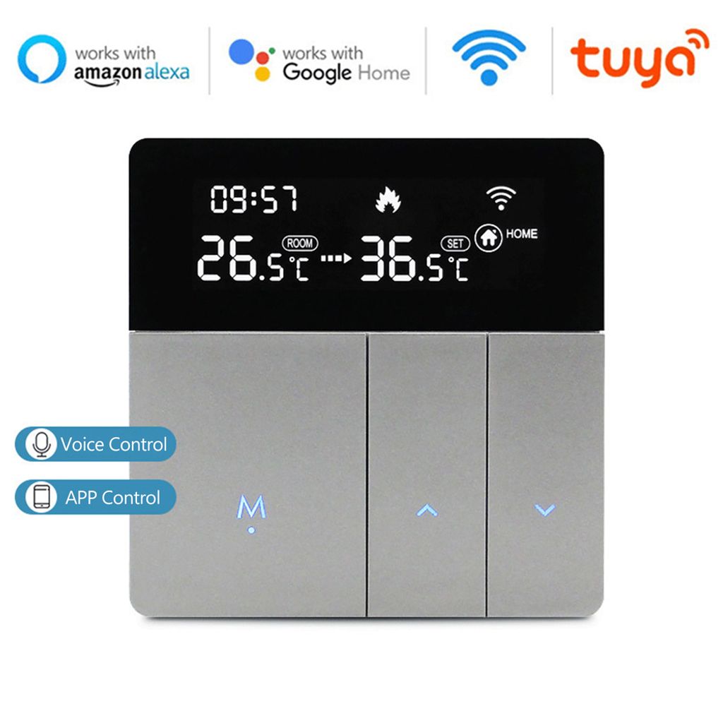 Thermostat Fussbodenheizung Smart für Wasser Heizung, WiFi Raumthermostat  Fußbodenheizung Digital Programmierbar Kompatibel mit Tuya Alexa und Google  Assistant,Touchscreen Digital Weiß 3A : : Baumarkt