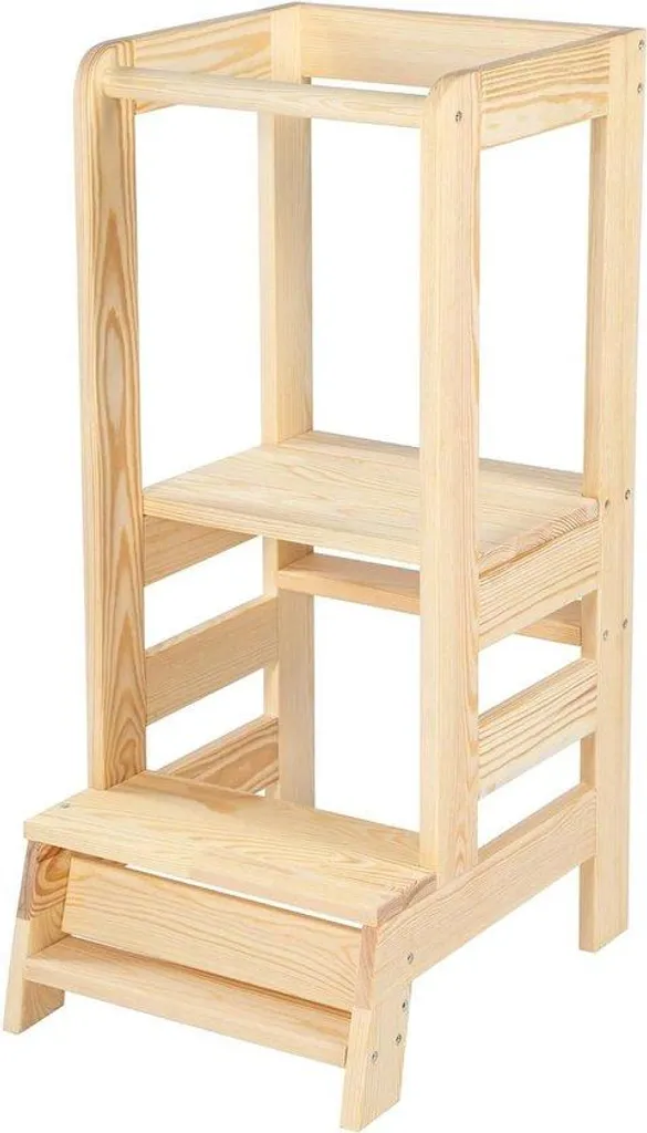 Tour d'apprentissage Montessori en bois - Accessoires cuisine bébé