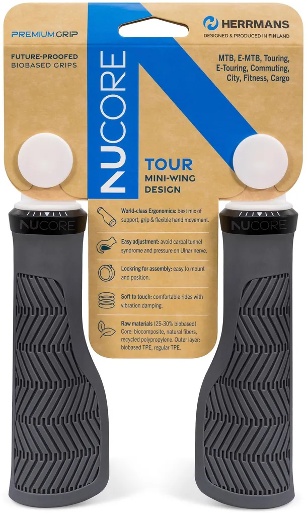 Poignées de vélo ergonomiques Herrmans Tour Wave pour VTC et ville