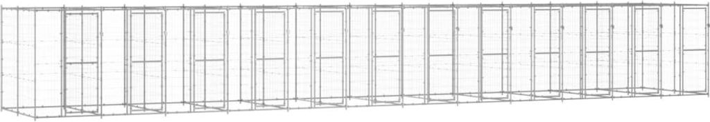The Living Store Outdoor-Hundezwinger Verzinkter Stahl 29,04 m²