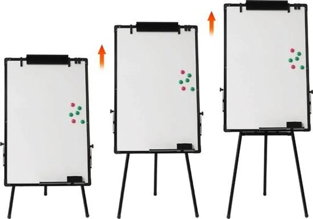 ShopEighty8 Flipchart Magnétique Noir avec Support Réglable 3 Positions