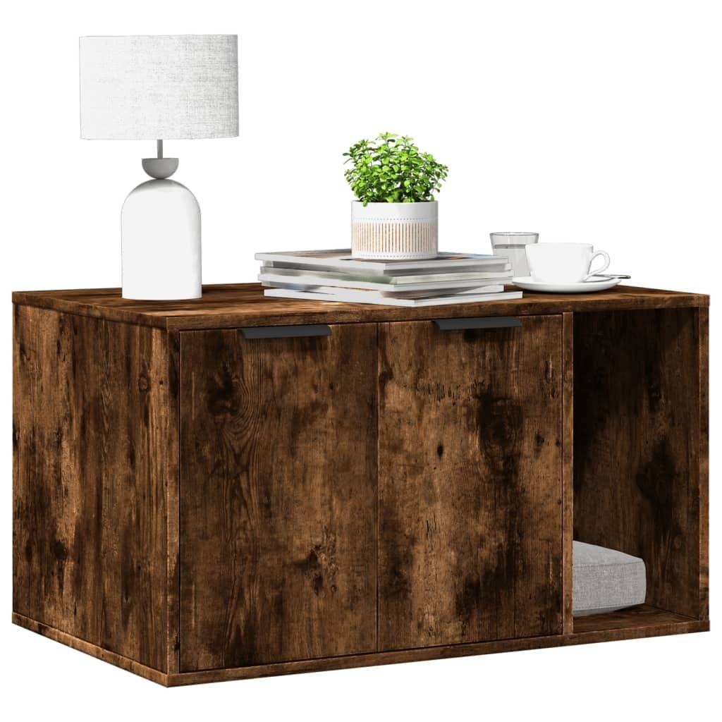 "im Angebot" Katzenklo Räuchereiche 80x50x45 cm Holzwerkstoff - Kleintier-Ställe CC24395