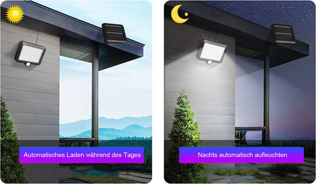 LED Solarleuchte, Außen-Wandleuchte, 56 LED Solarlampen mit Produktbild 7