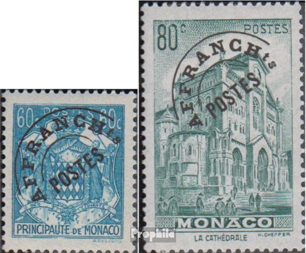 Briefmarken Monaco 1940 Mi 226V,229V Vorausentwertung postfrisch Ansichten