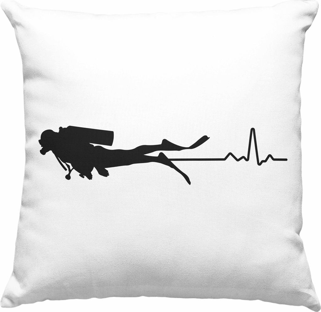 Trendation - Taucher Deko-Kissen mit Füllung 40x40 Geschenk Deko-Kissen mit Füllung 40x40 Geschenkidee Männer Tauchen Evolution Grafik Tauchleh...