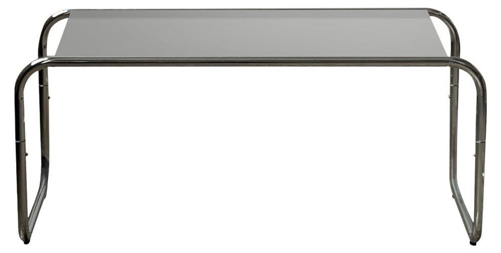 HOMLA Beistelltisch VELLUTO, verchromt, Glas, grau, 80 x 40 Produktbild 