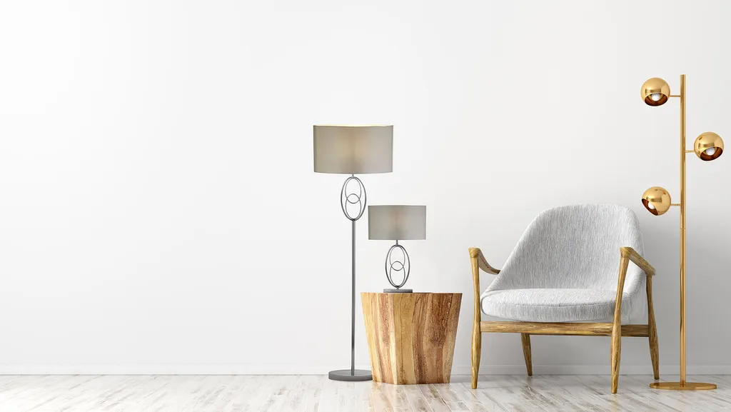 Lampadaire Loopy : Éclairage Moderne Chrome Abat-Jour Blanc E27 - 2
