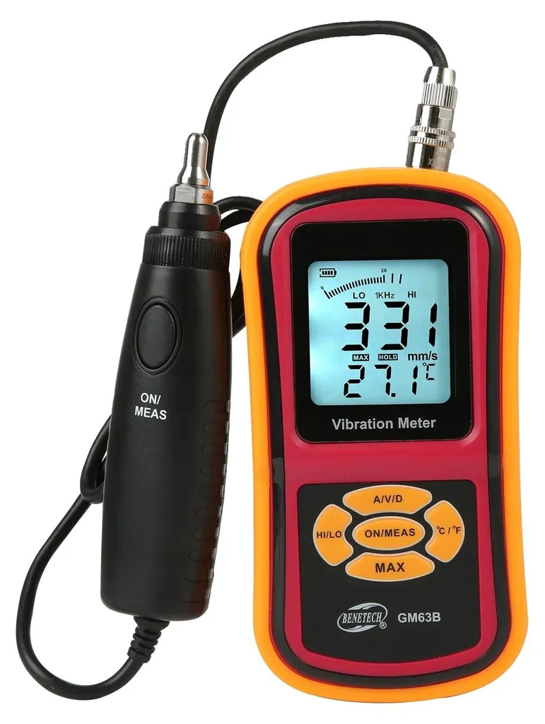 Vibromètre numérique de poche rouge avec écran LCD pour contrôle moteur