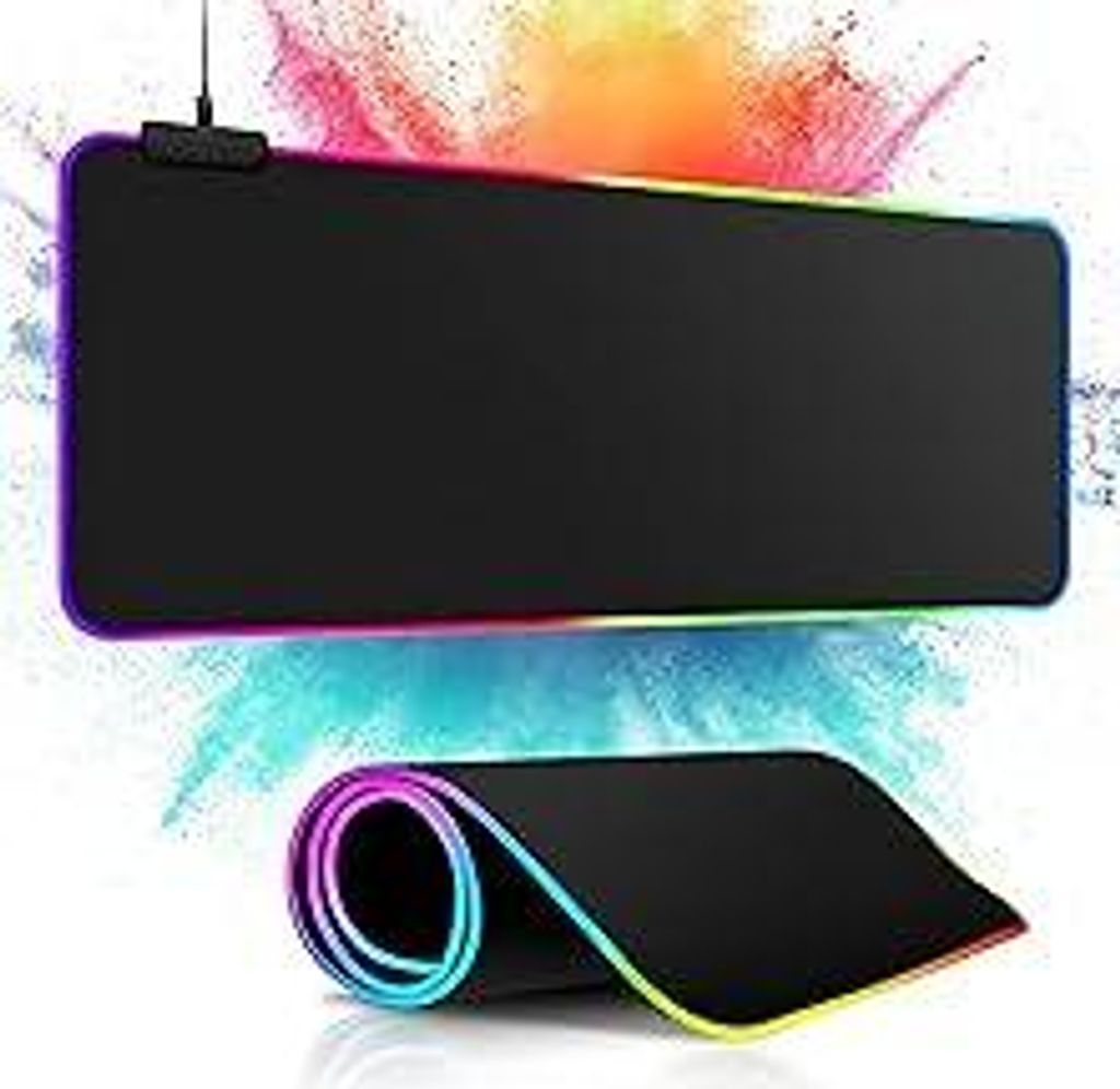 m MU Gaming Mauspad RGB, Mousepad 800x300mm, XXL Gaming Mousepad groß, 13 Beleuchtungs Modi 7 LED Farben Anti Rutsch für Computer PC Professionel...