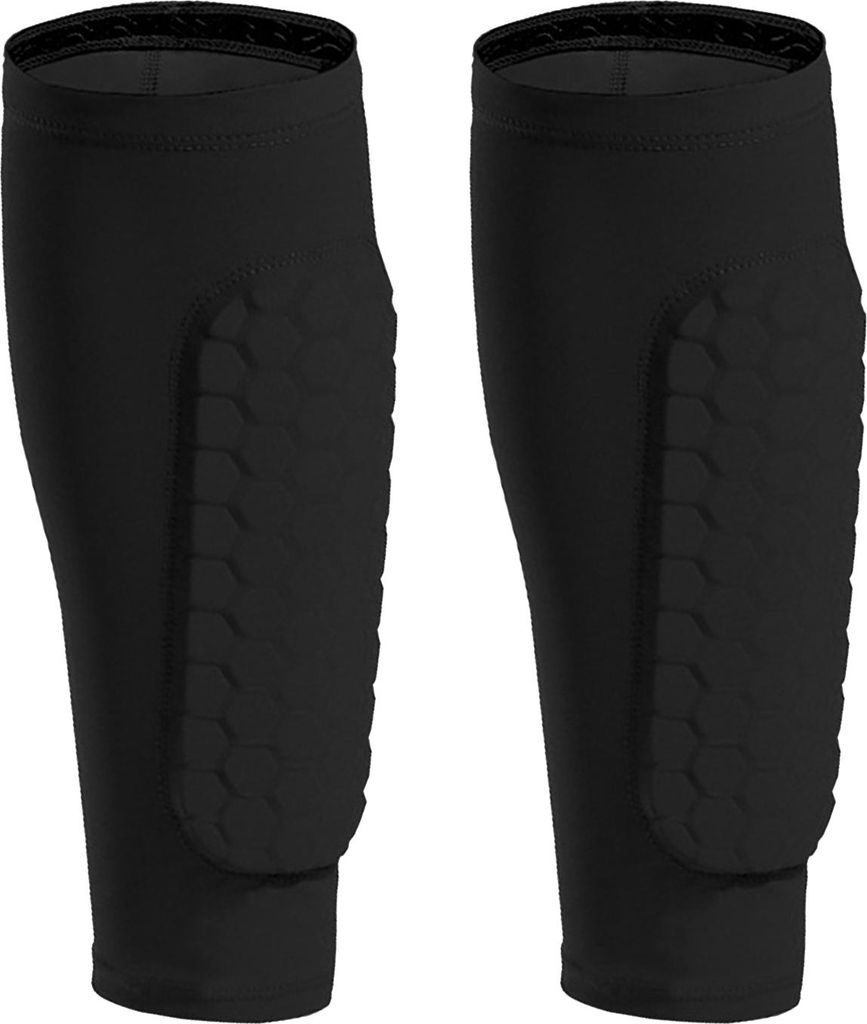 1 Paar Schienbeinschoner für Erwachsene, Aufprallschutz mit Wabenpolstern, rutschfest, für Ski, Fußball, Rugby und Tennis