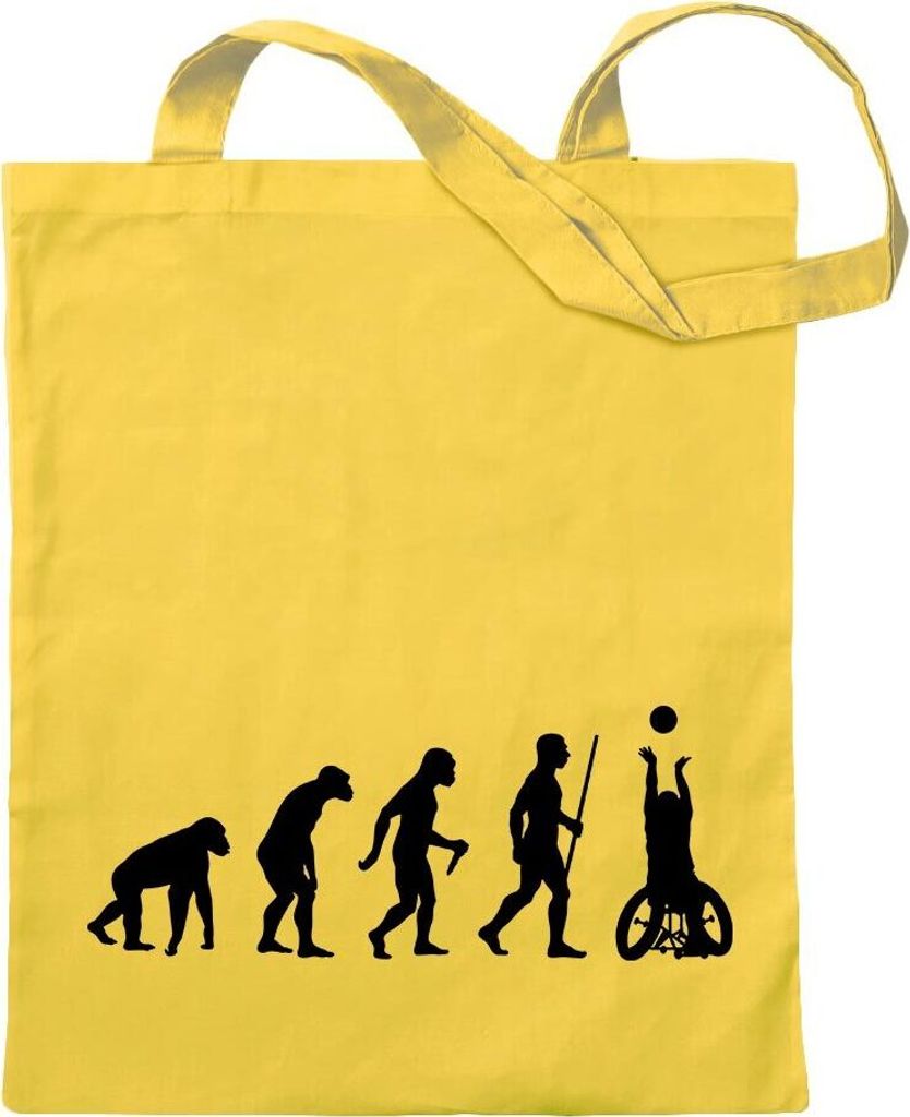 Kiwistar - Baumwolltasche - gelb - Rollstuhl Ballsport Evolution - Tragetasche Stoffbeutel Umhängetasche langer Henkel
