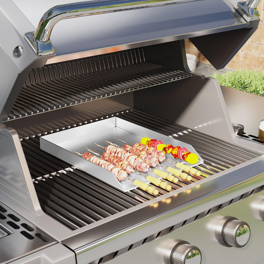 YZNAHRE Plancha Grillplatte 30x45 cm Universal Edelstahl Produktbild 