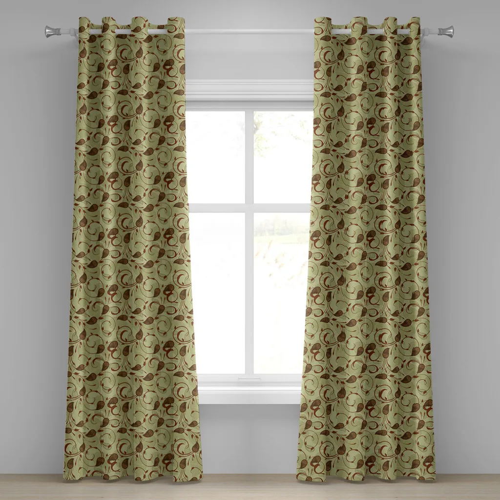 Rideau à œillets persan 280 x 245 cm ABAKUHAUS à motifs cachemire vert