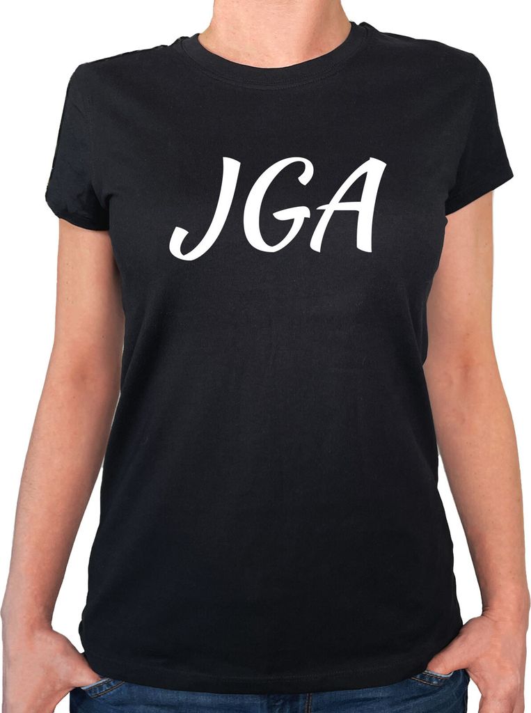 Huuraa Damen T-Shirt JGA Junggesellenabschied L Black Bio Baumwolle Fairtrade Damenshirt Geschenkidee