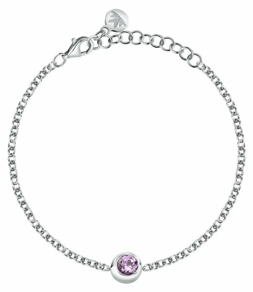 Bracelet améthyste naturelle et argent massif, design sobre et chic