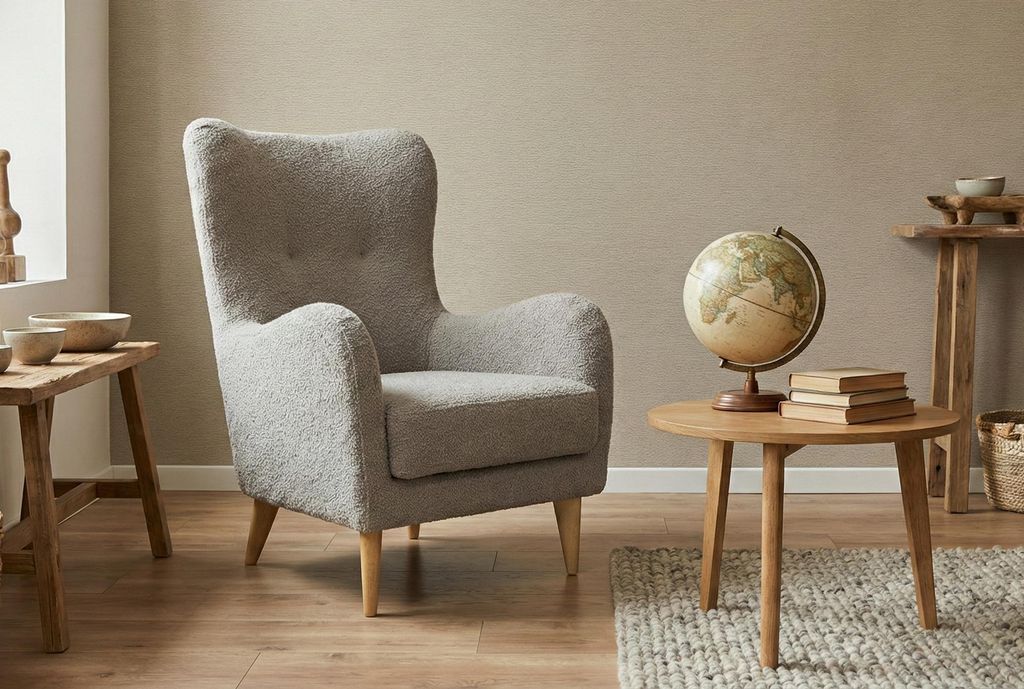 Stilvoller Sessel Roland Farbe Grau mit ergonomischem Design – Klassischer Stil & moderner Komfort