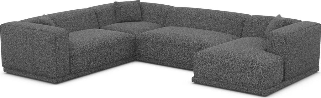 Bouclé U-Form XXL Wohnlandschaft Diora Graphit Rechts