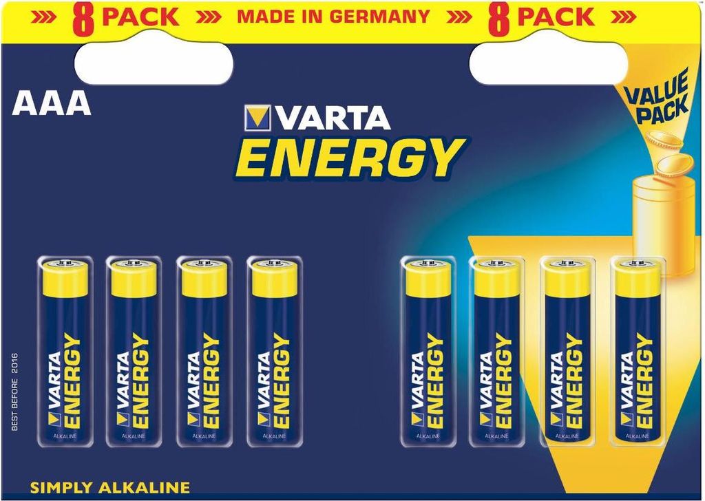 VARTA Alkaline Batterie Energy Micro (AAA/LR3) 8er Pack Produktbild 