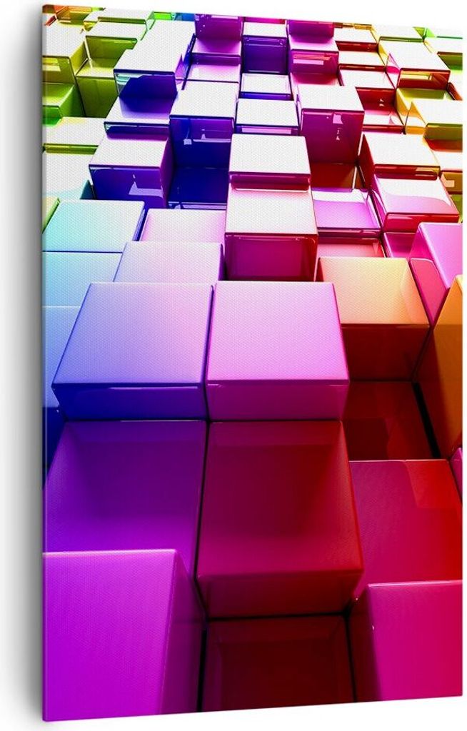 Bild auf Leinwand - Leinwandbild - Einteilig - Abstrakt bunt entwurf muster - 80x120cm - Wand Bild - Wanddeko - Wandbilder - Leinwanddruck - Wandde...