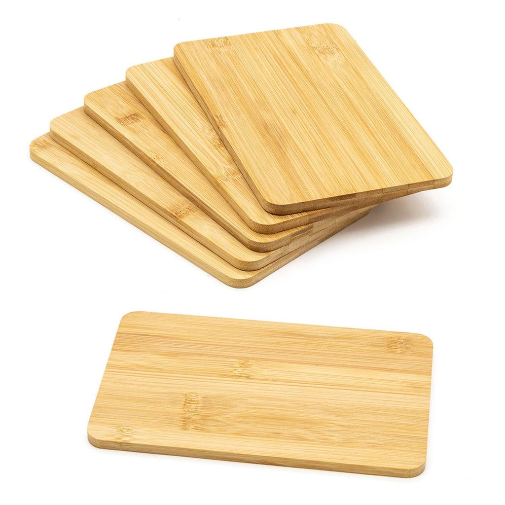 Schneidebrett aus Bambus 22x14x0,8 cm - 6er Set (2x3) Produktbild 