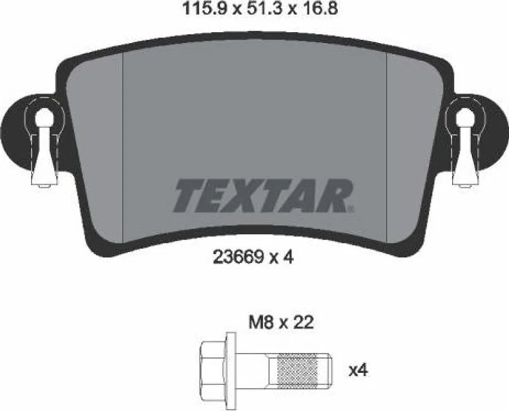 Plaquettes de frein TEXTAR 2366901 pour Master et Movano OE 93173182