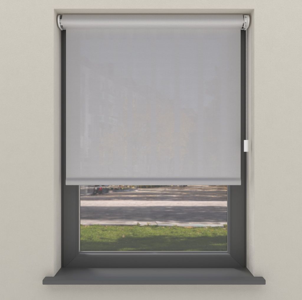 Cocoon Home Rolloscreen ohne Bohren 60x190 - Lichtdurchlässig - Silber