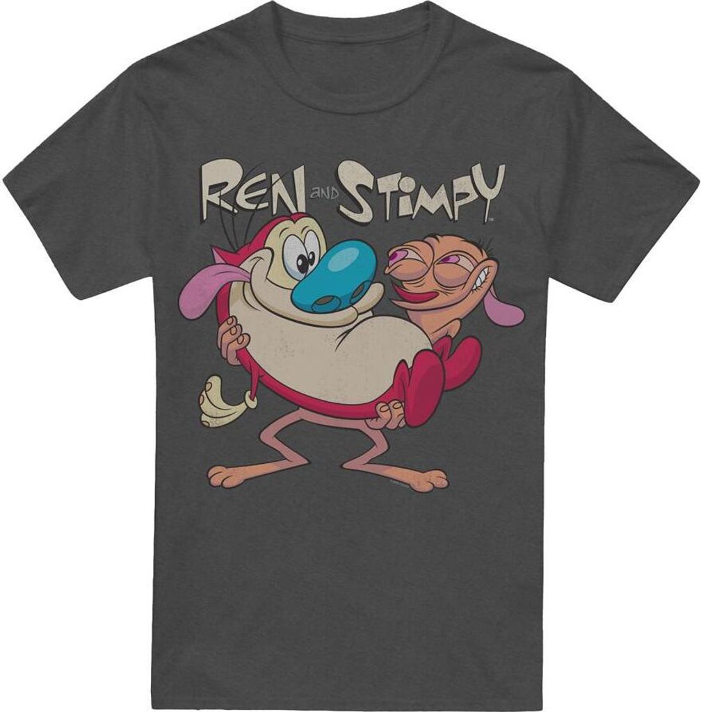 Ren & Stimpy - "Two Of A Kind" T-Shirt für Herren/Damen Uni TV18395 (M) (Holzkohle)