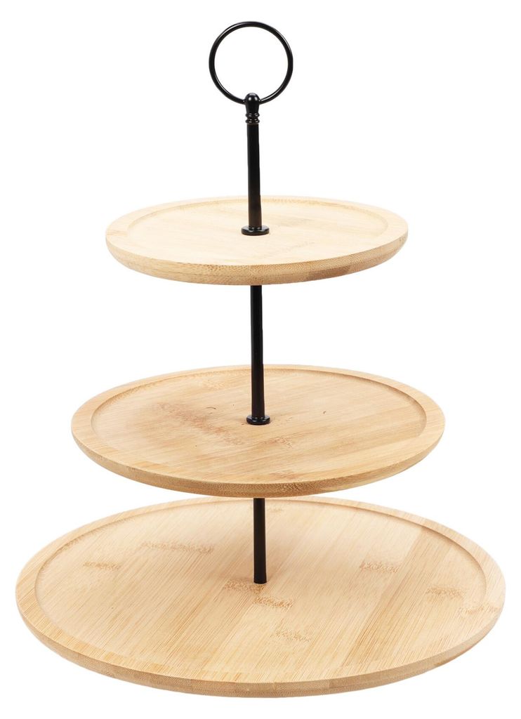 Servierständer mit 3 Ebenen Excellent Houseware, Bambus, Produktbild 