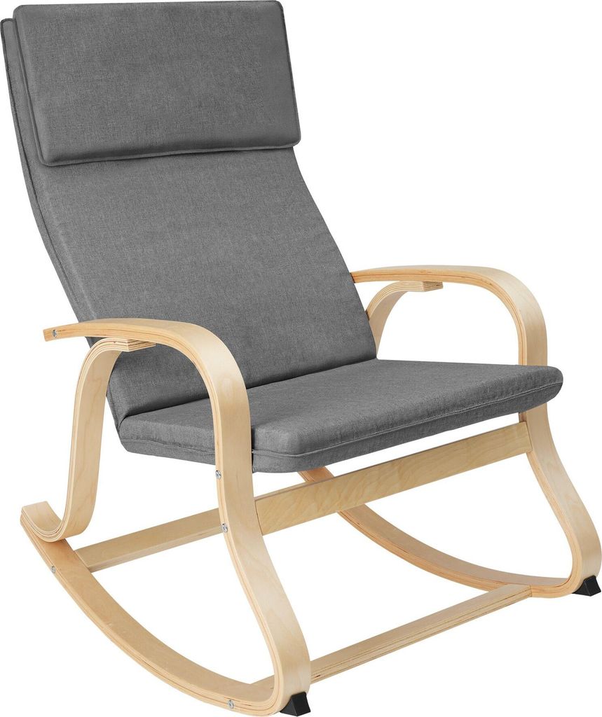 A rocking chair on a white background.