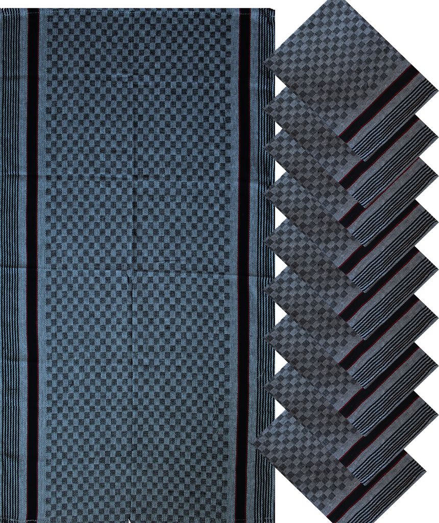 10x Geschirrtuch, 50x100cm, 100% Baumwolle, Grubentuch, Küchentuch, Trockentuch, Gastronomie grau gemustert