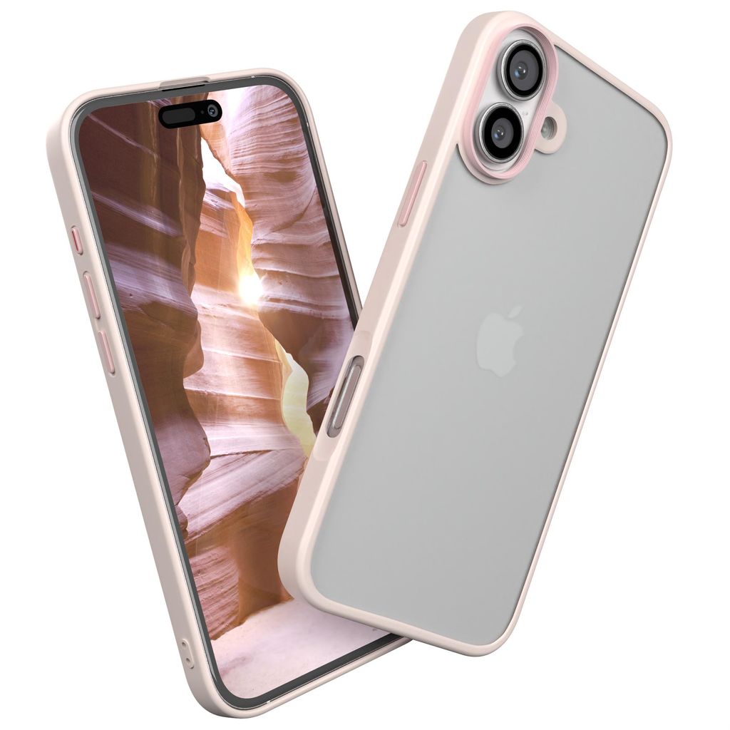 EAZY CASE - Outdoor Case kompatibel mit Apple iPhone 16 Plus, stoßfest, kratzfest, mit Kameraschutz, Silikonhülle in Rosa