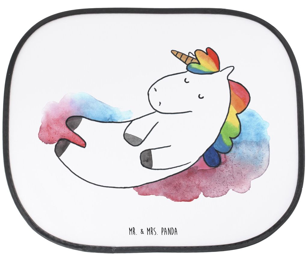 Mr. & Mrs. Panda Sonnenschutz Auto Einhorn Wolke 7 - Weiß - Geschenk, Glaube, Witzig, für, Unicorn, Sonnenblende, Autoscheiben, Menschen, Einhör...