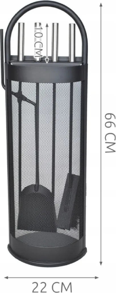 Set d'Accessoires pour Poêle et Cheminée en Acier Noir - Lot de 5 pcs