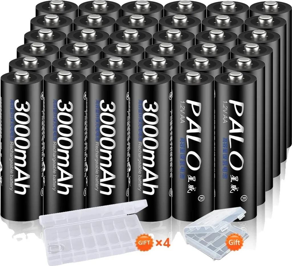Accumulateurs AA Ni-MH rechargeables 3000mAh, pack de 36 pièces LR06