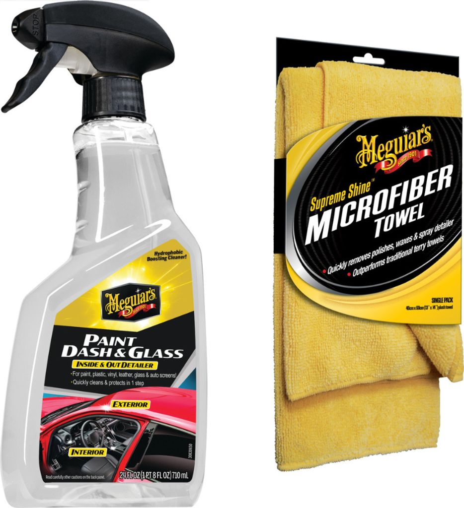 Meguiar's Paint Dash & Glass Detailspray + Supreme Shine Microfiber Towel