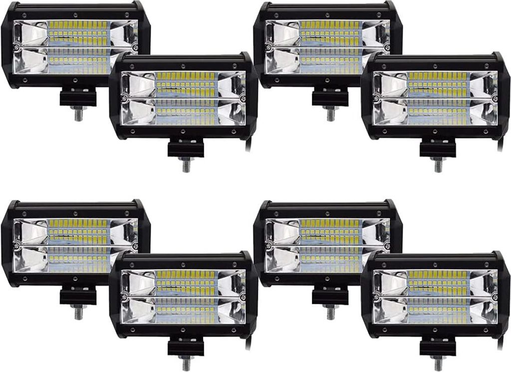 Greenmigo 8X 72W LED Arbeitsscheinwerfer Auto Scheinwerfer 12V 24V LED Zusatzscheinwerfer 6000K Offroad Flutlicht Arbeitslicht IP67 Wasserdicht fü...