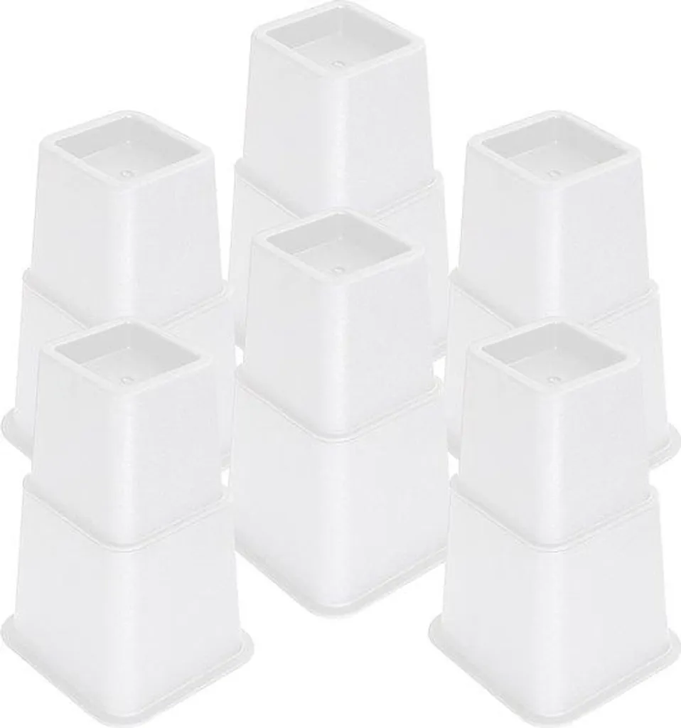 6 rehausseurs meubles blancs 600kg, 3 hauteurs : 8, 11, 20 cm - JustValue