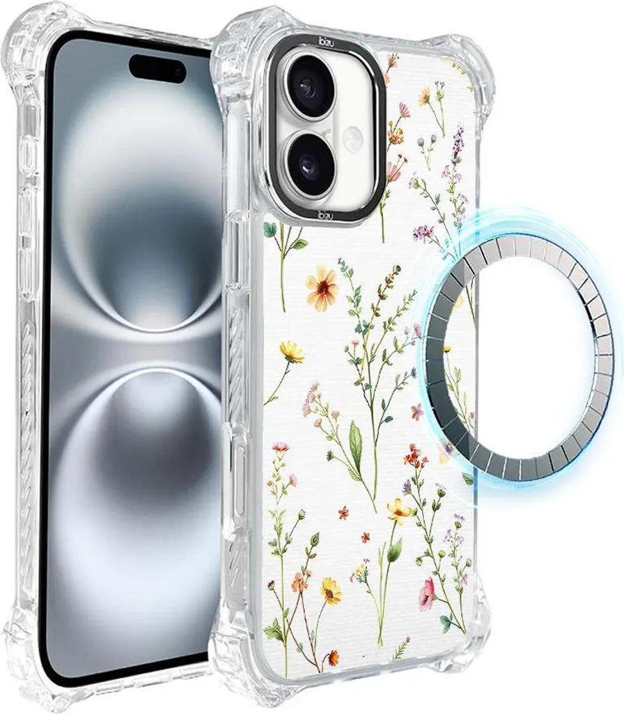 Cover iPhone 16 MagSafe IBIZU DropGuard Ultra Pastel Bloom Bouquet