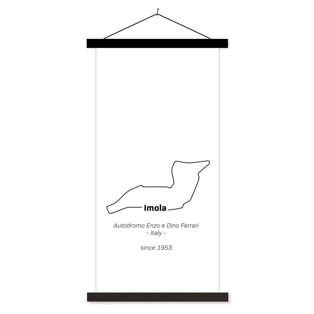 MuchoWow Textilposter Imola - F1-Rennstrecke 60x120 cm mit schwarzem Rahmen - Magnete