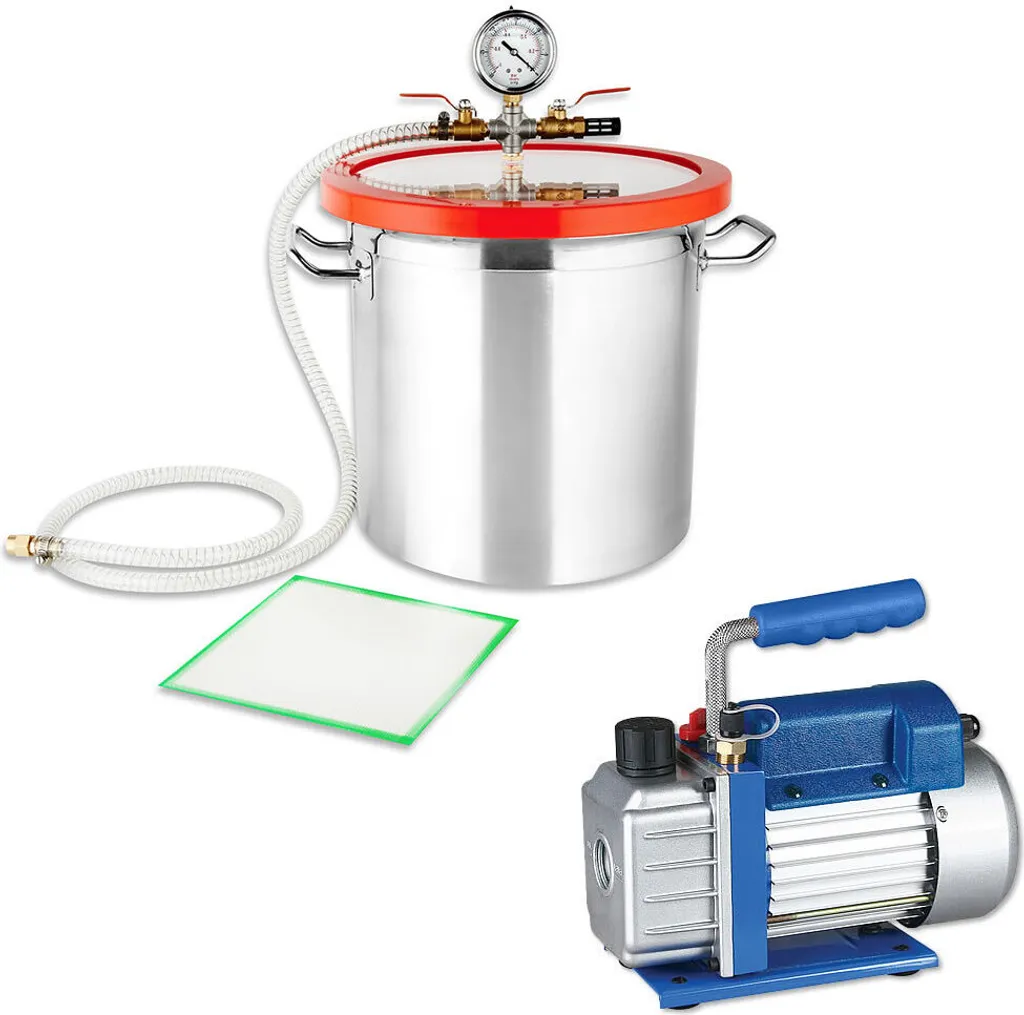 Kit Anti-bulles pour Résine : Pompe à Vide 70 l/min et Cuve 28x28 cm