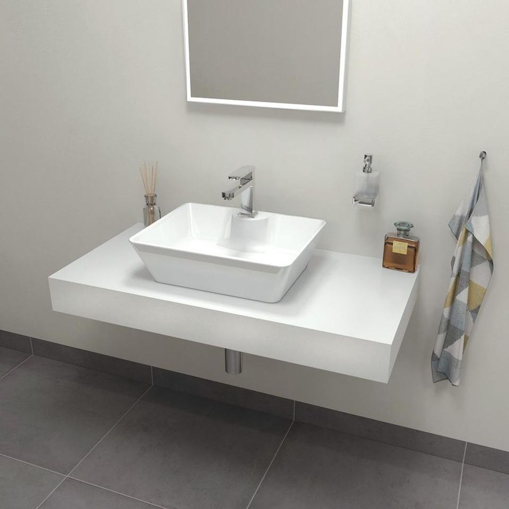 Sapho TAILOR Rockstone- Platte 70x50 cm, Kantenausführungen C